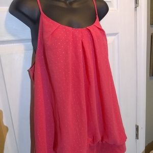 Lane Bryant Coral Metal Studs Strappy Tank 14/16